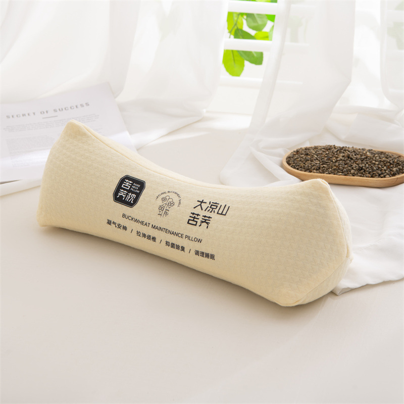 2025新款成人全荞麦壳枕头护颈椎助睡眠睡觉专用圆柱三角牵引枕芯|undefined