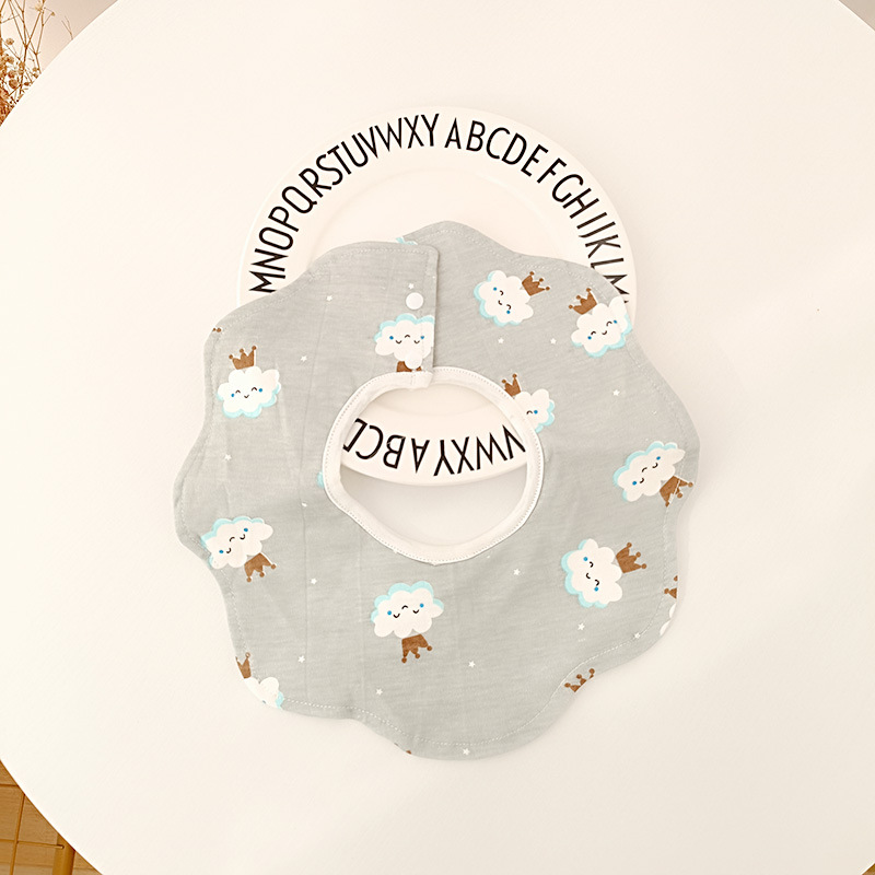 Bebé recién nacido otoño e invierno nuevo estilo flor saliva toalla algodón bebé impermeable escupir babero 360 grados rotación