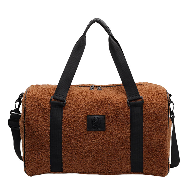 Nuevo bolso de peluche para viajes cortos, bolso de yoga, bolso de acondicionamiento deportivo de gran capacidad, bolso de equipaje de otoño y invierno