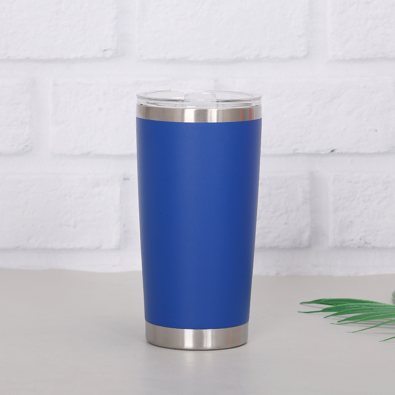 Transfronterizo 20oz taza del coche de pulverización de plástico 304 de acero inoxidable de comercio exterior de gran capacidad helado cerveza café Yeti taza de vacío