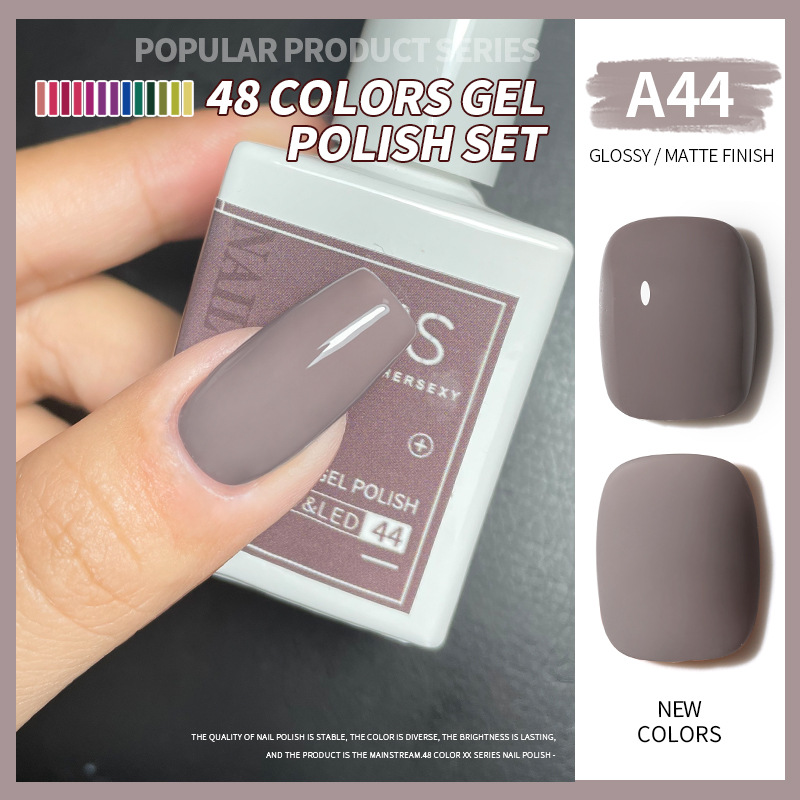 Una botella de pegamento de esmalte de uñas de un color 2022 nuevo verano popular 48-color Pequeño conjunto para el salón de uñas traje completo