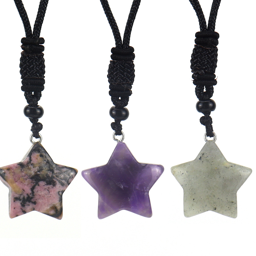 Simple Style Pentagram Crystal Handmade Pendant Necklace 1 Piece