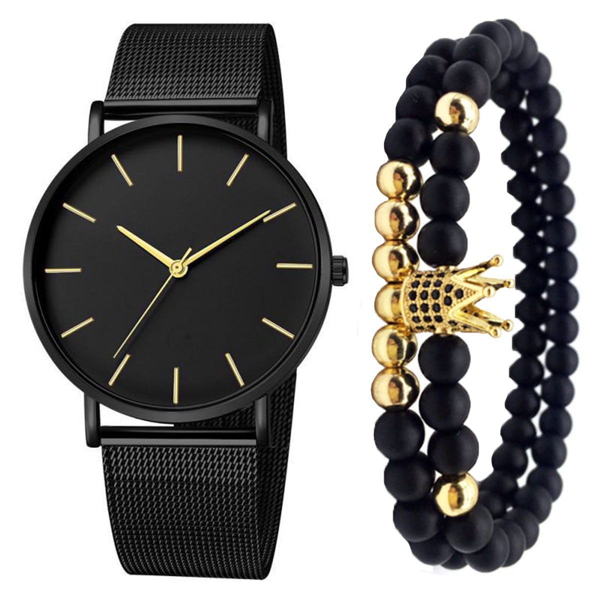 vendita calda stile coreano semplice moda orologio da uomo orologio da uomo cintura in maglia cintura in acciaio orologio al quarzo_voghion.com