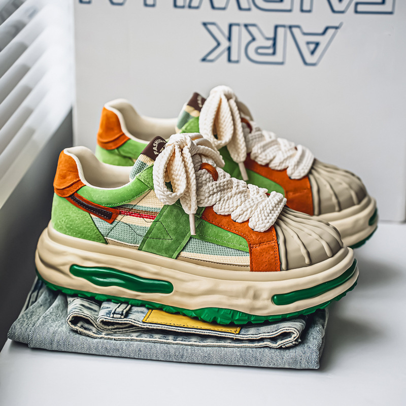 2025 Early Spring New Men's Shoes Thick Sole Increased Fashion Temperament Color Trendy Men's Explosions Sports Casual Shoes for Men