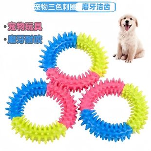 Dog Toy Tpr Thorn Ring Three-Color Pet Teething Stick Durable Chew-Resistant Dog Cross-Border Supplies Wholesale Cross-Border Hot-Selling