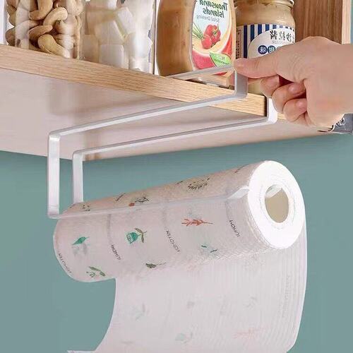 Punch-free kitchen tissue holder, cabinet roll paper holder, lazy cloth holder, oil-absorbing paper holder, seamless oil-absorbing paper, cling film.