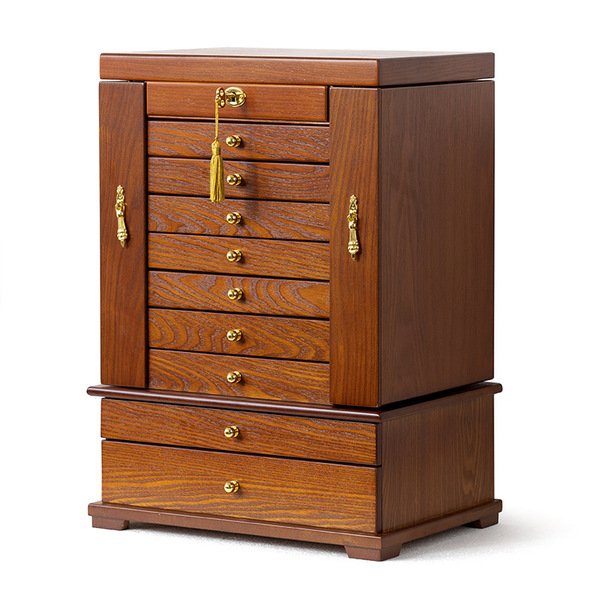 Capacious multilayer storage system from natural wood