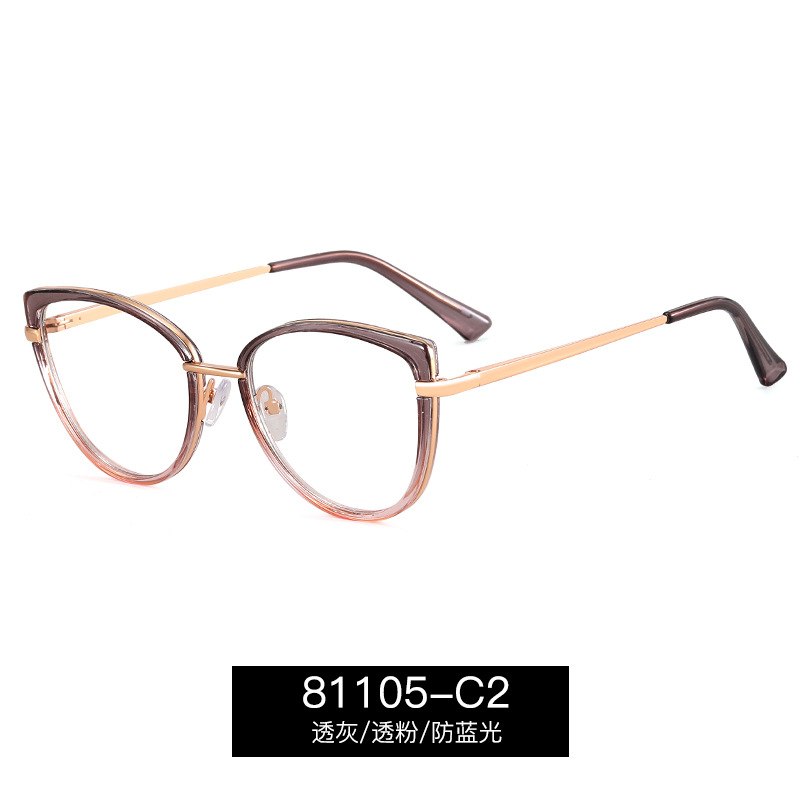 81105 moda damas TR90 marcos de gafas europeas y americanas anteojos de luz azul para la miopía de las mujeres se pueden ajustar a los grados