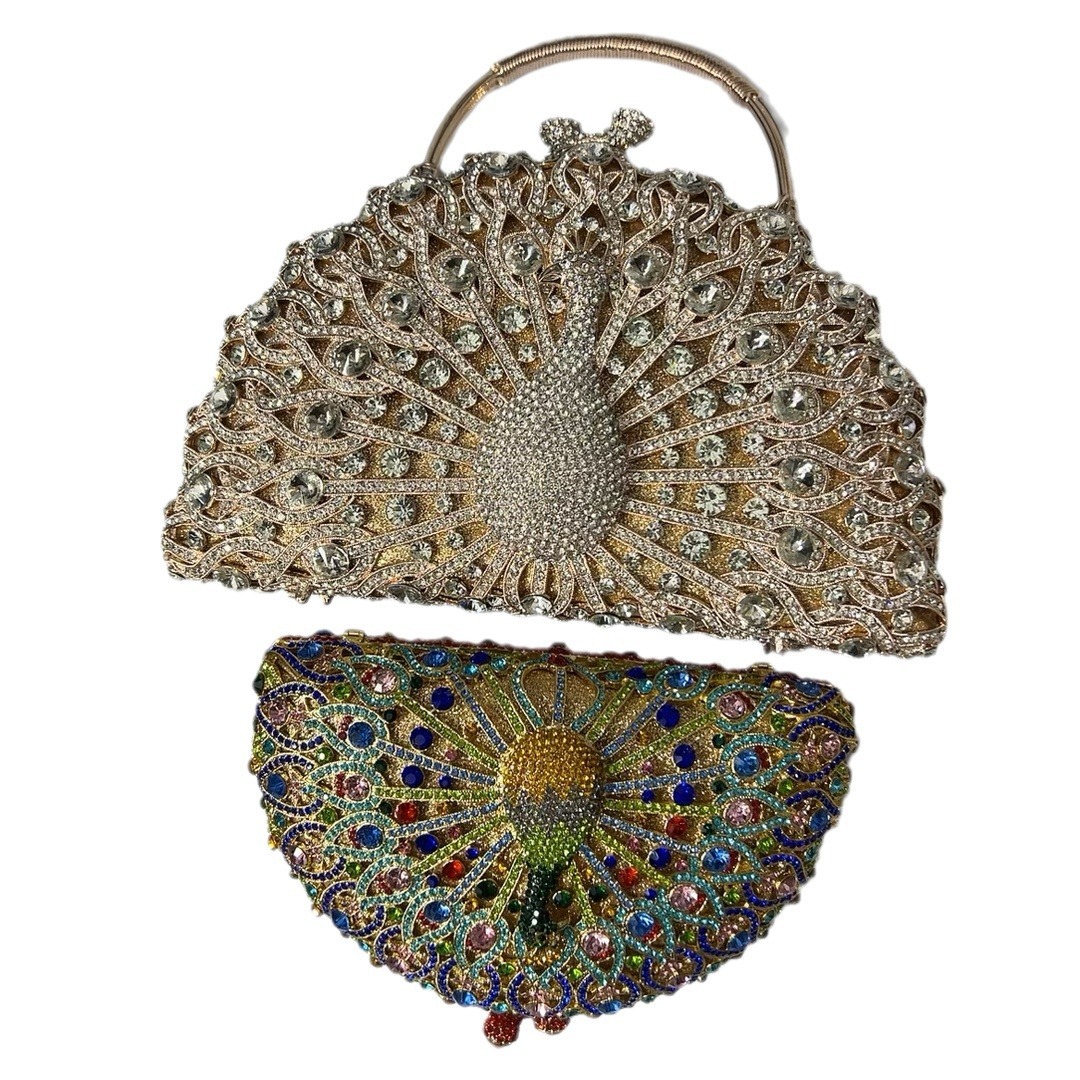 Pavilón grande bolso de cena con diamantes bolso de diamante de lujo bolso de mano de banquete europeo y americano bolso de embrague de mujer