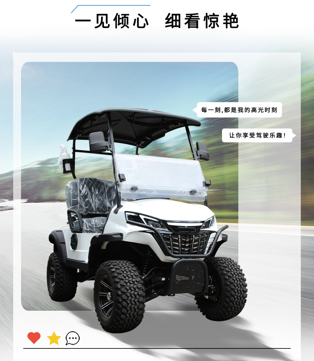 2-Seater Golf Cart, Cross-Border Sightseeing Vehicle, Tourist Attraction Hotel Shuttle Bus, Golf Course Ball-Picking Cart, Golf Cart