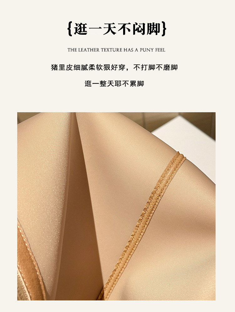 Bốt nữ cổ cao mũi nhọn kim loại co giãn, phong cách kỵ sĩ cao gót thon gọn — Màu kaki lót nhung chi tiết 7