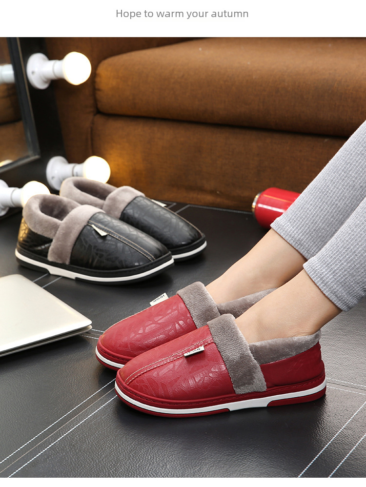 Wollen pantoffels dames winter warme waterdichte antislip schoenen_voghion.com