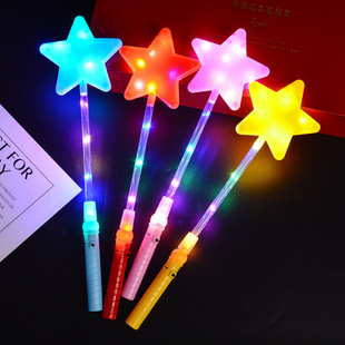Toy Flat Heart-Shaped Five-Pointed Star Flashing Stick Concert Party Star Stick Light Stick Printable Three-Level Flashing
