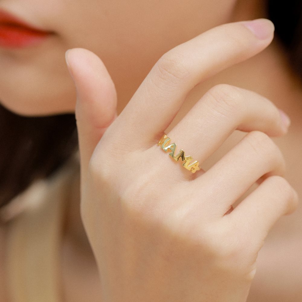 Simple Style Letter Silver Plating Open Ring 1 Piece