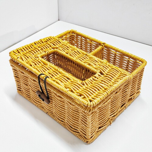 Multifunctional paper towel box desktop plastic tissue box living room remote control bathroom tissue storage box rattan basket
