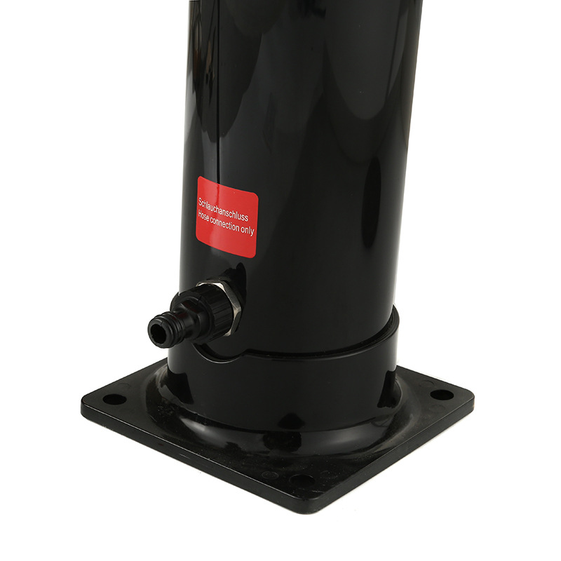 20L columna de ducha solar cilíndrica al aire libre negro con mango de control de temperatura boquilla