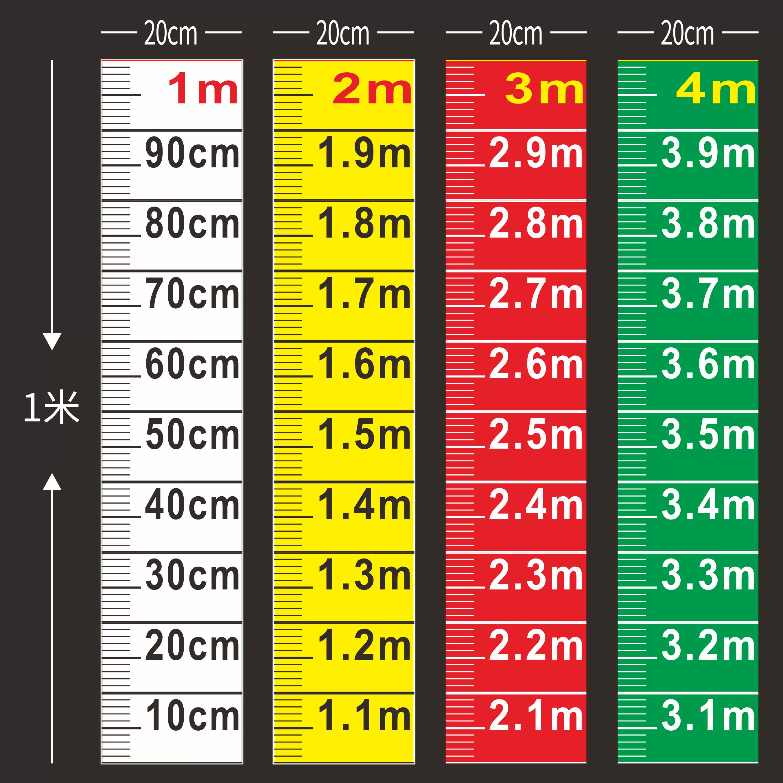 Наклейка с шкалой уровня воды, шкала уровня жидкости в пожарном резервуаре, 20 см, логотип, водонепроницаемая, маслостойкая и антикоррозионная наклейка для измерения уровня воды