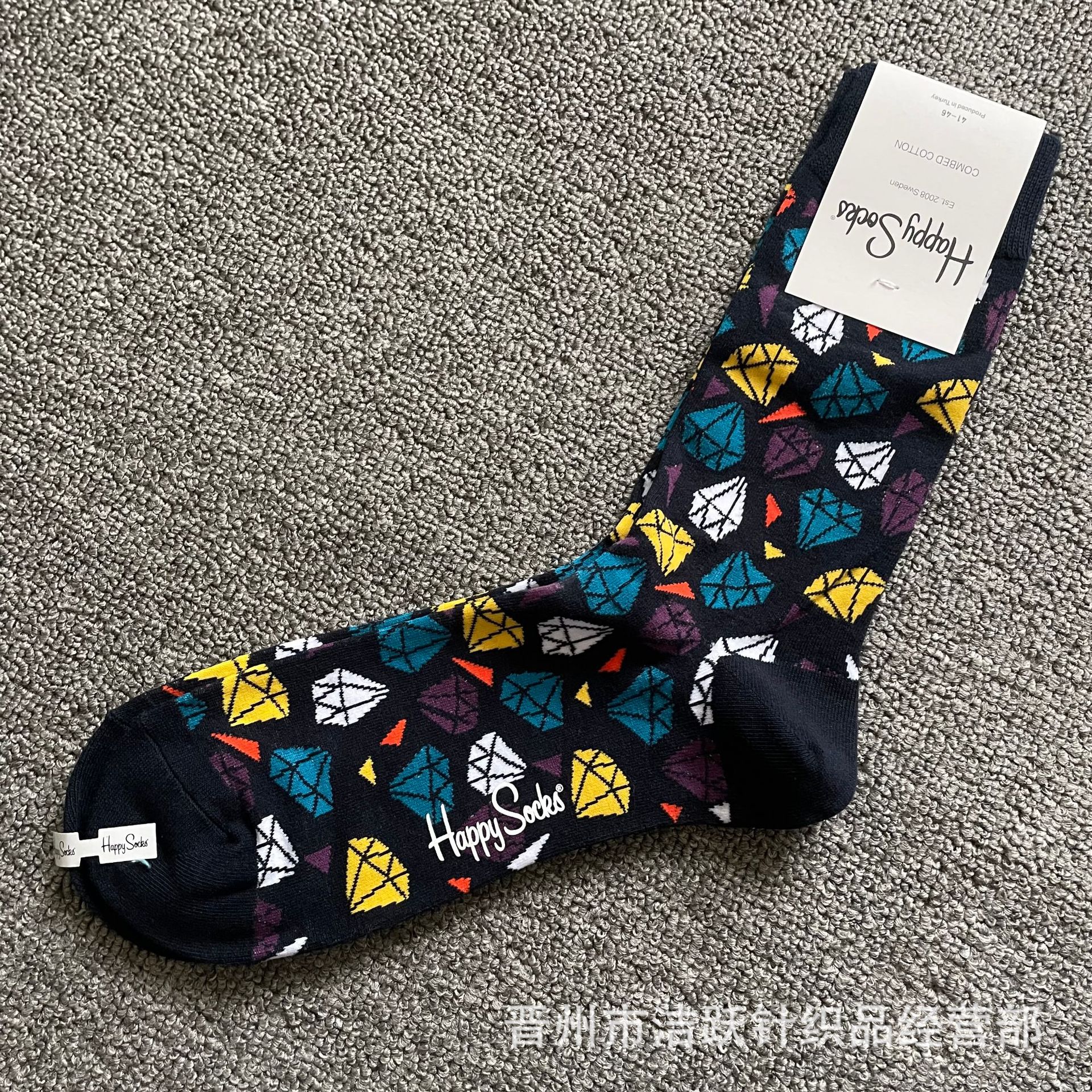 Happy socks新品高品质ハイレザー男性ソックススウェーデンコットンソックスファッションソックスカップルinsロング美脚ソックス
