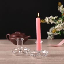 创意玻璃小烛台玻璃摆件烛光晚餐道具餐厅客厅软装饰品摆设轻奢