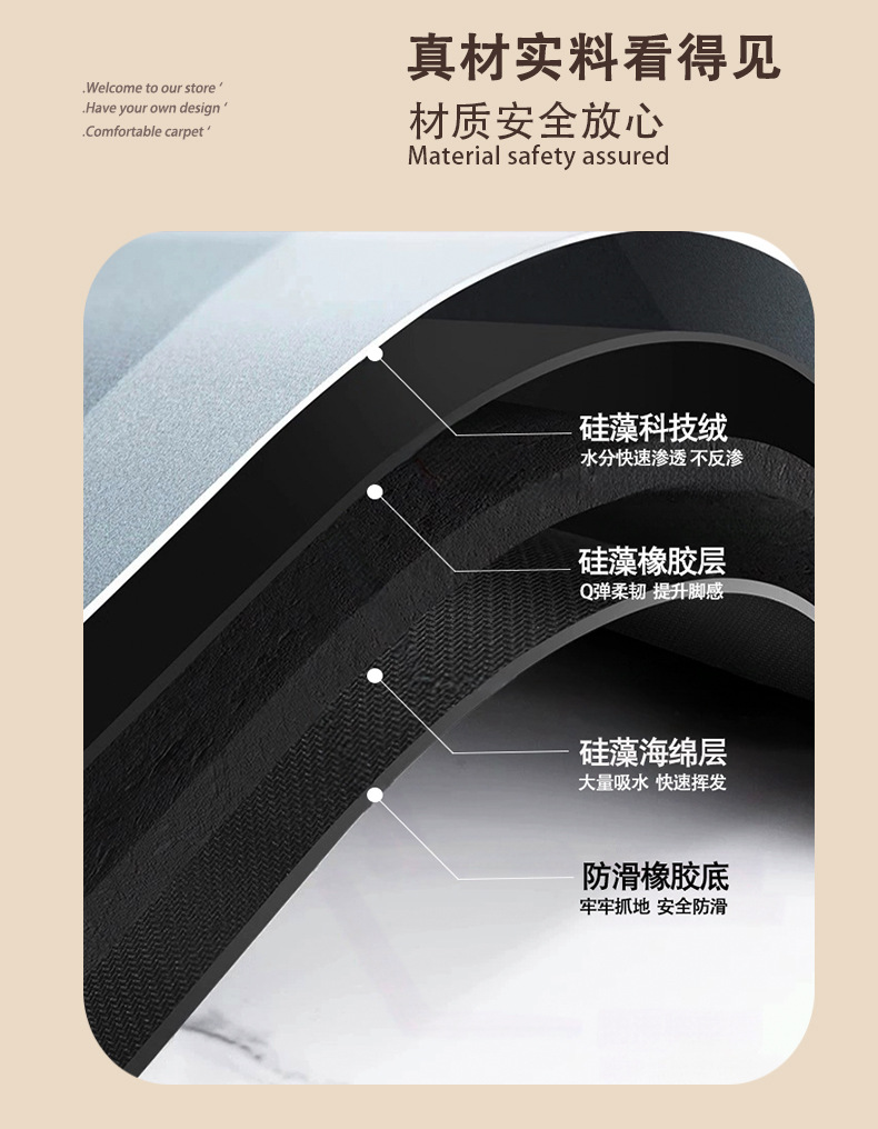 Kitchen Diatom Mud Mat 2024 New Absorbent Non-slip Oil-proof Special Cartoon Long Foot Mat Wash-free Soft Mat