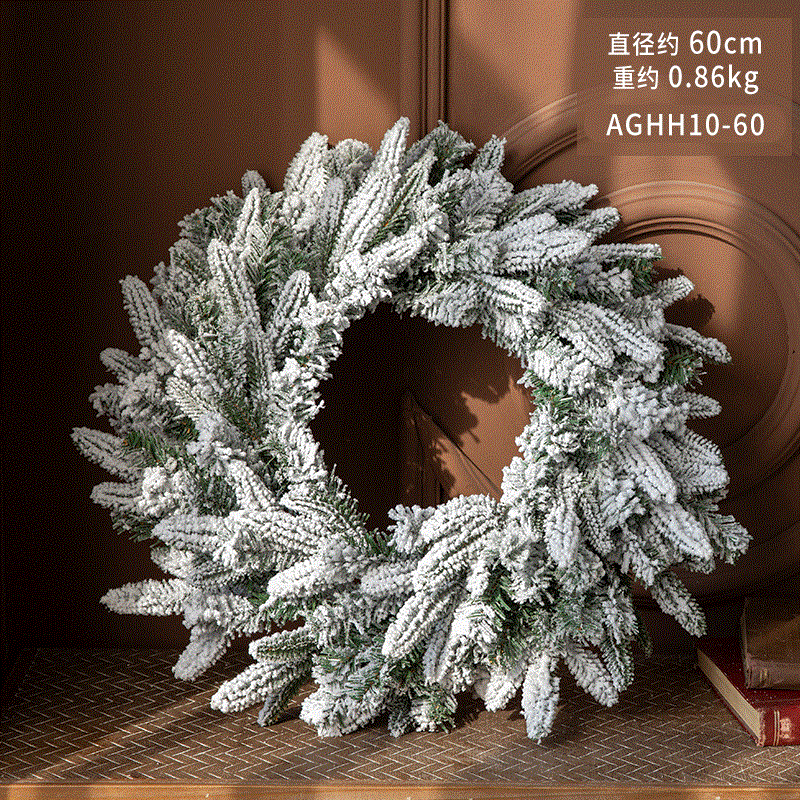 Nueva guirnalda de Navidad puerta colgante 50/60cm Navidad verde PE hoja mixta decoración nieve guirnalda colgando decoración escena diseño