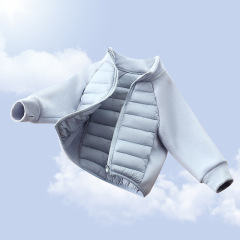 2025儿童新款拼接轻薄棉服男女童秋冬修身校服神器外穿保暖外套潮