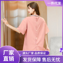 WI25汗蒸服女款纯棉后背开扣大码棉麻韩版男款桑拿服情侣按摩浴服