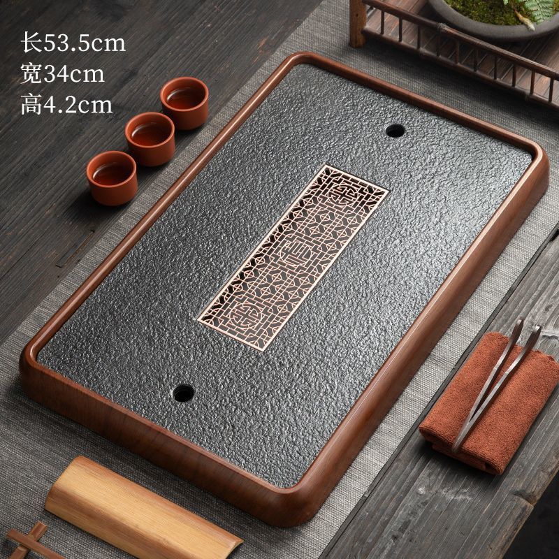 2025 nuevo estilo imitación Wujinishi bandeja de té mesa de té juego de té pequeño bandeja de drenaje mesa de burbujas secas bandeja de té para el hogar