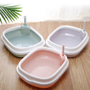 Cat Litter Box Semi-Enclosed Simple Cat Litter Box Removable Anti-Splash Delivery Cat Litter Shovel Cat Toilet Anti-Splash