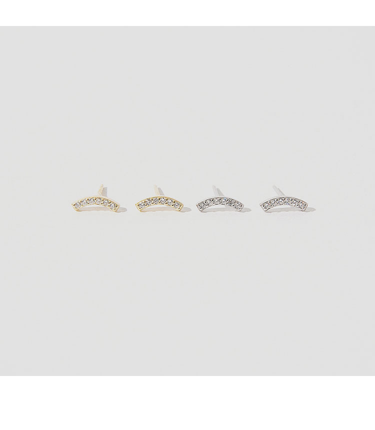 Sunburst Diamond Smile Earrings For Women Elegant Unique Studs_voghion.com