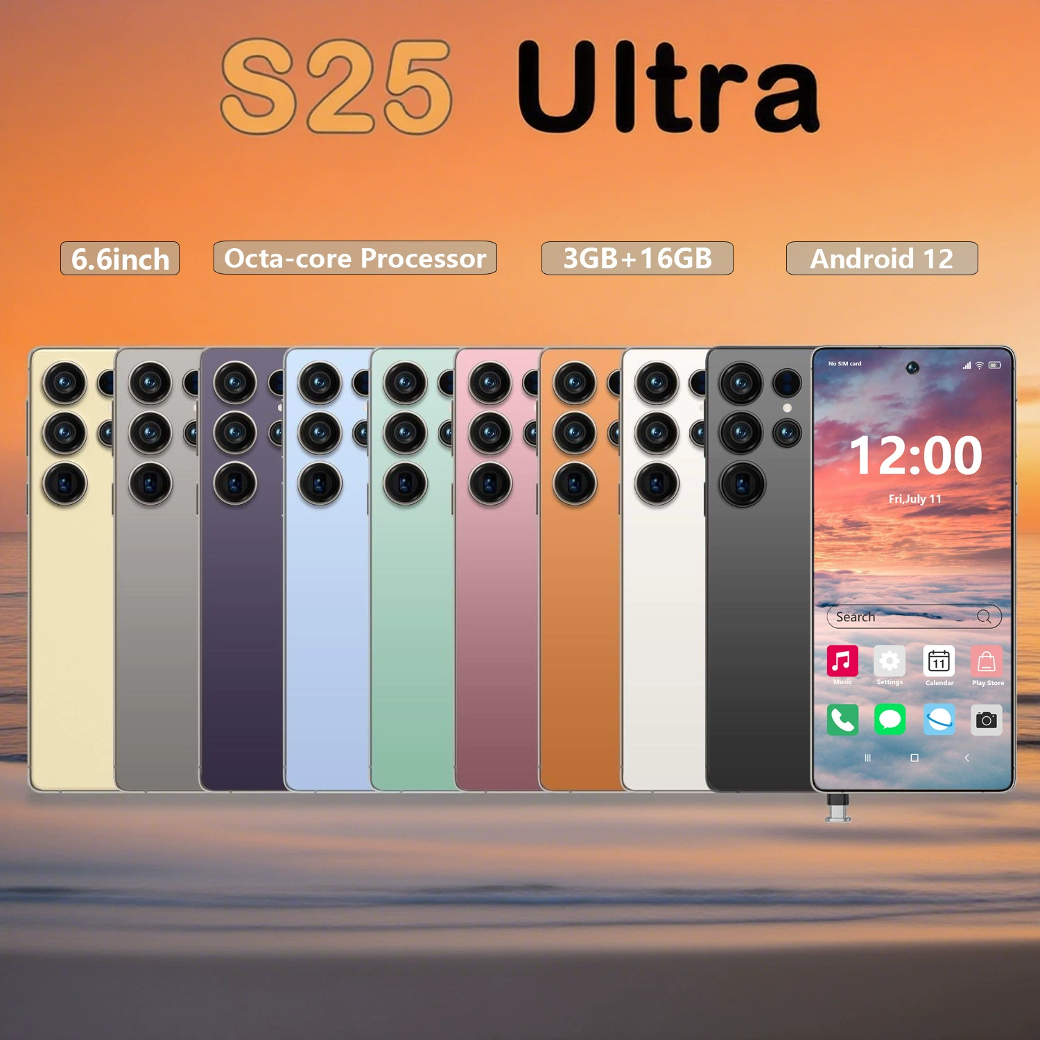 Мобильный телефон, элитные умные часы, S25, 16GB, Android, 6", 4G