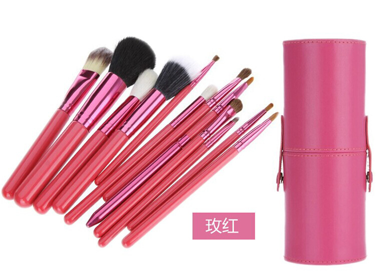 Wholesale of foreign trade quality products: 12-piece makeup brushes, wool cylinder makeup brush sets, 12-piece cylindrical makeup brushes, makeup tools undefined