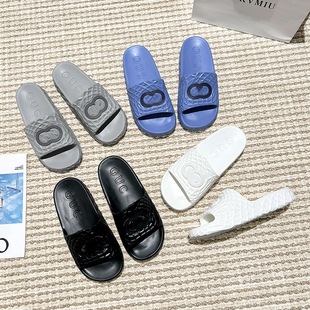 G Brand Slippers 2024 European and American Summer Outdoor Sandals Non-Slip Unisex Interlocking Double g Men's Lightweight Thick-Soled European and American Style