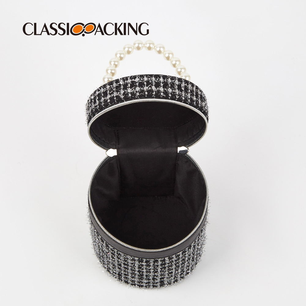 Estilo coreano estilo Chanel bolsa de cosméticos fábrica al por mayor cilindro bolsa de almacenamiento cosmético portátil impermeable bolsa de cosméticos portátil