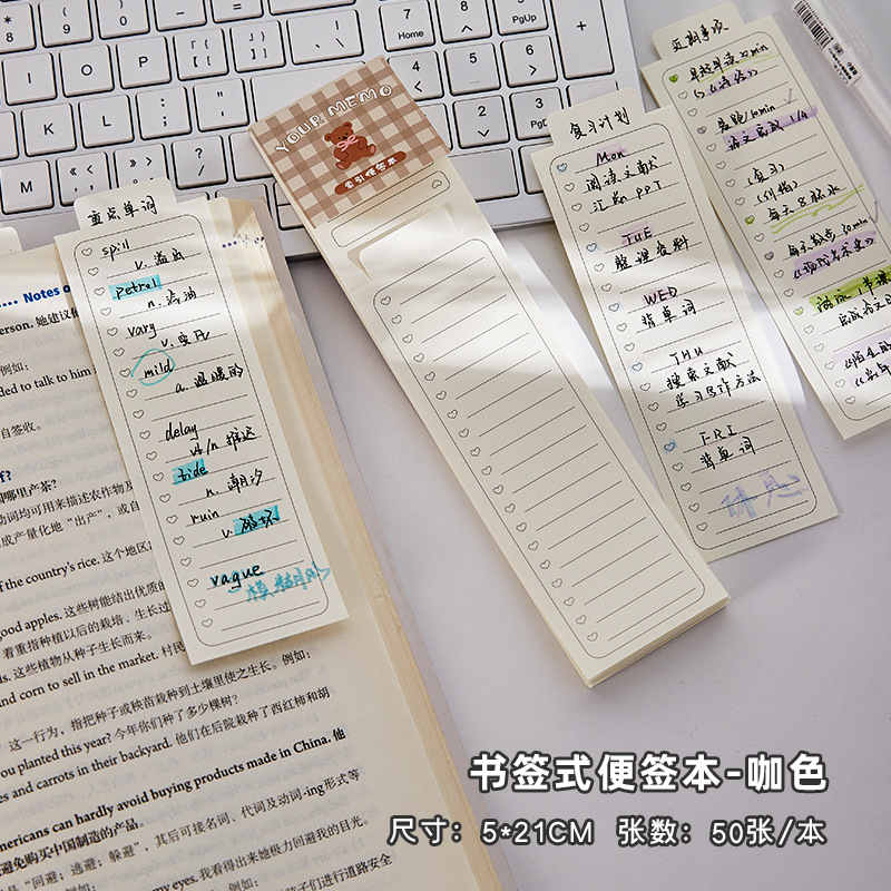 Cuaderno de notas de tipo marcador creativo cuaderno de notas de estudiantes multifuncional desgarrable etiqueta marcador de índice marcador de notas