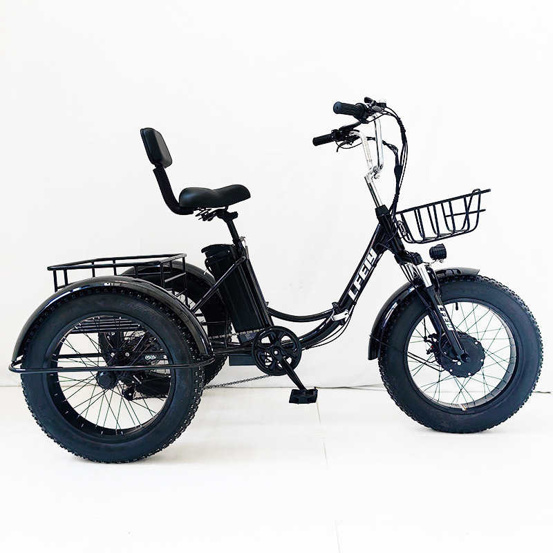 in stock supply 20 inch folding fat tire electric tricycle pedal tricycle snow lithium bicycle wholesale