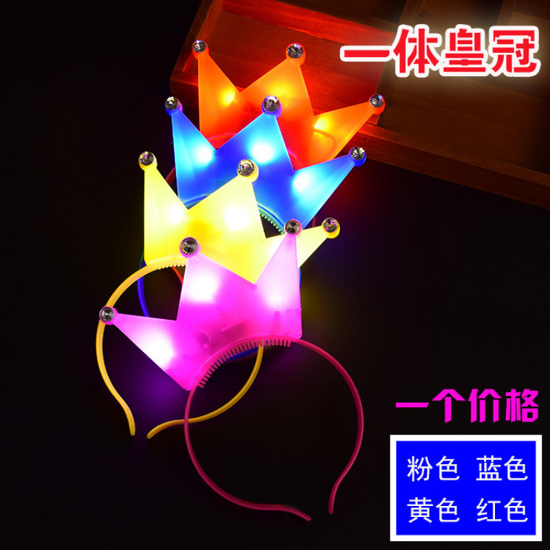 Concierto de apoyo accesorios luminosos toque de cabeza corn de ciervo corn de buey corn de cabello bandas de lámpara orejas de conejo corona al por mayor