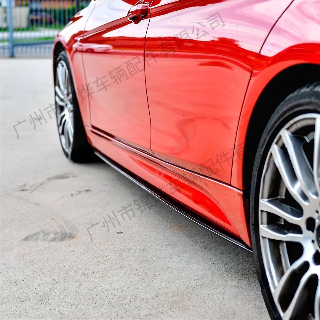 Suitable for 12-19 Bmw 3 Series Side Skirts F30 F31 Mp Style Side Skirts Glossy Black Carbon Pattern Side Spoiler Surround Skirt