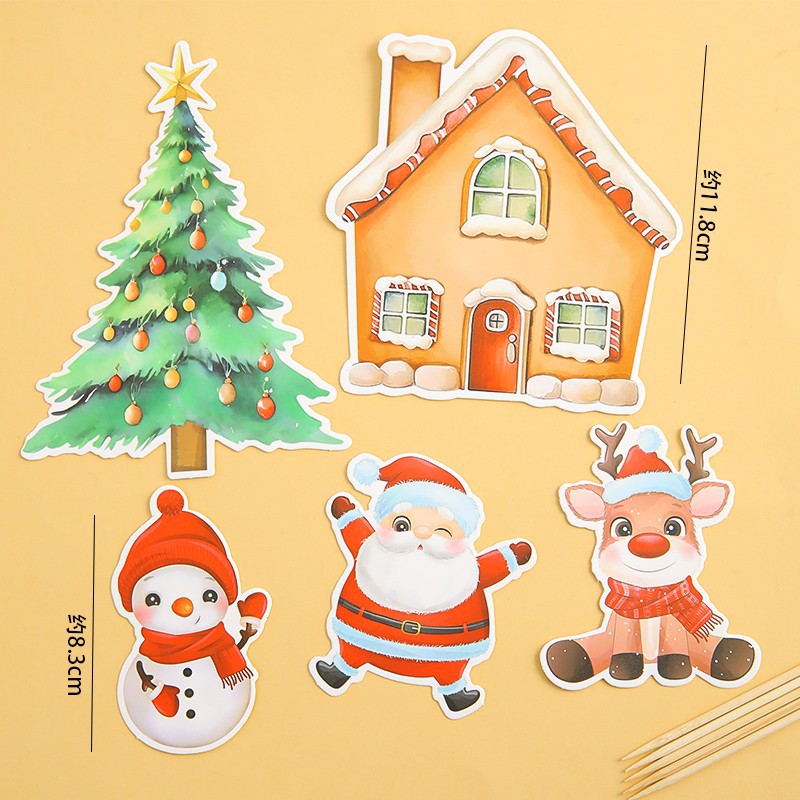 5 sets of Christmas snowman and elk cards