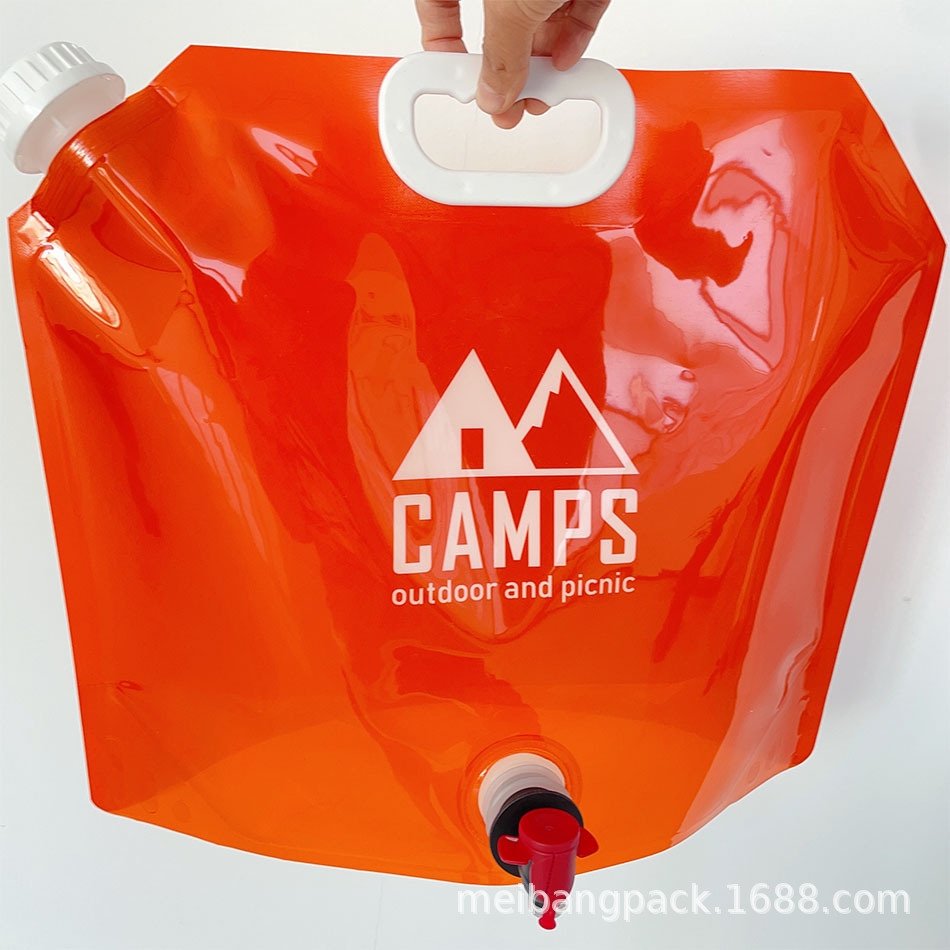 7.5L双嘴手提储水袋 透明印刷液体啤酒袋 奶茶饮料打包自立袋
