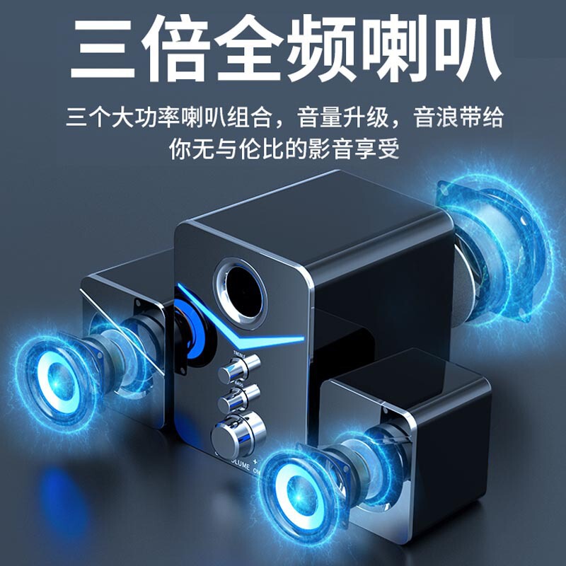 SADAコンピュータオーディオ家庭用デスクトップノート汎用スピーカー有線デスクトップサブウーファースピーカー|undefined