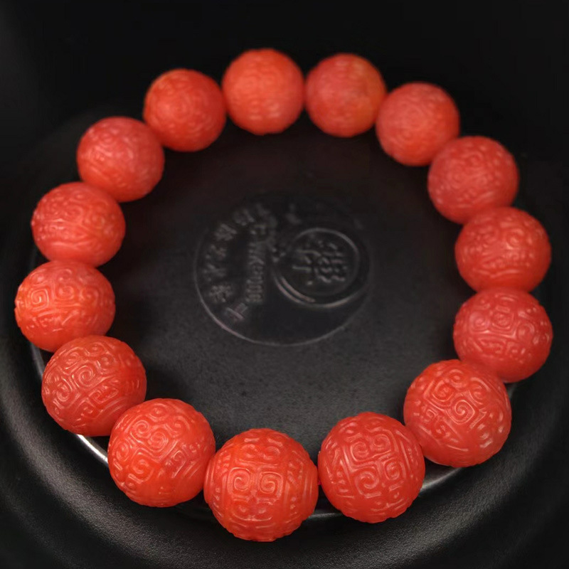 Jewellery Manufactor Baoshan Nanhong Palisade Hand string Rosy Seiko carving Bracelet live broadcast Source of goods