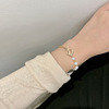 Asymmetrical bracelet from pearl, brand fashionable jewelry, Japanese and Korean, simple and elegant design, internet celebrity