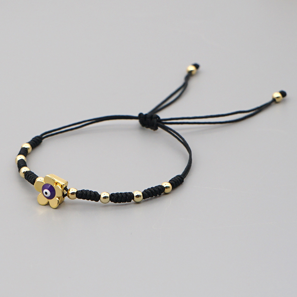 3g Weight No Inlaid Inlay Material Bracelets Classification rope Chain Material Cord In Chain Chain Type Anniversary, Business, Travel Occasion Alloy Material Geometric Pattern Women'S Gender Fashion Style Beaded, Handmade Craft Simple Fashion Zinc Alloy Enamel Daisy Flower Bracelet 8
