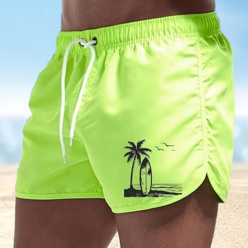 Summer Men's Beach Printed Shorts, Casual Running Shorts, Lightweight Quick-Drying Swim Trunks, Custom Printed