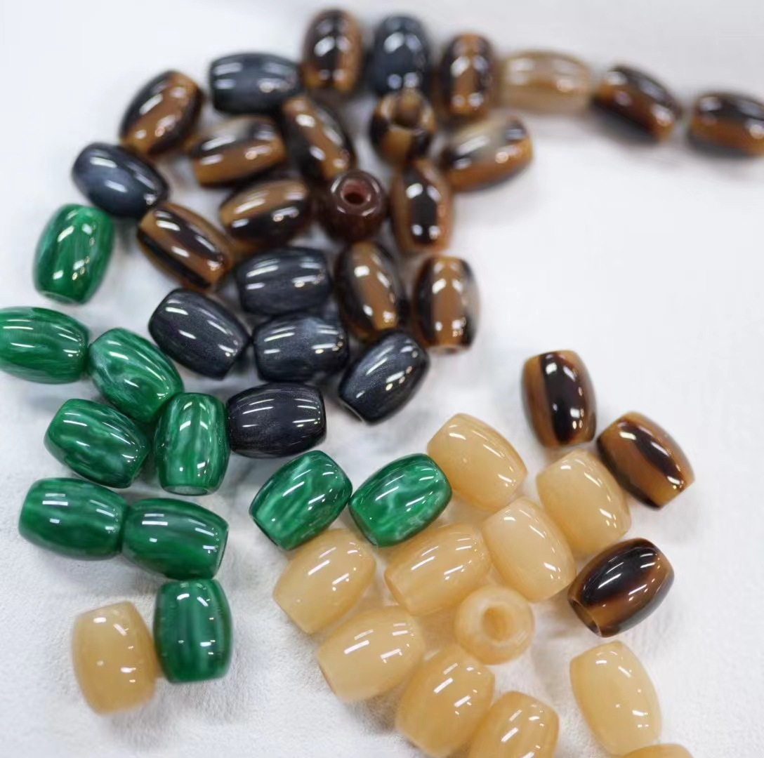 树脂珠光仿猫眼吊钟泳衣裤带饰品diy珠子配件彩色珠扣椭圆形桶珠D