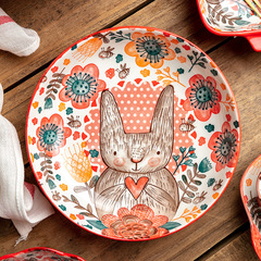 Creative cartoon Christmas ceramic bowl tableware household baking tray soup bowl salad bowl personalized plate bowl dishware