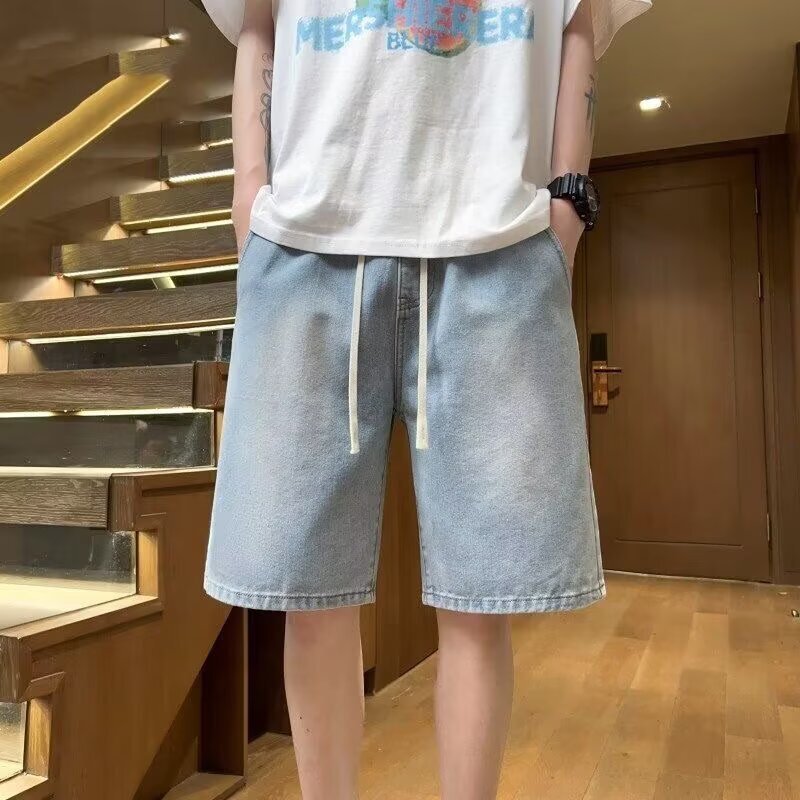 Men's Summer Thin Shorts, Cheap Straight-Leg Jeans, Loose Casual Knee-Length Shorts, Cross-Border Men's Summer Thin Shorts, Cheap Straight-Leg Jeans, Loose Casual Knee-Length Shorts, Cross-Border