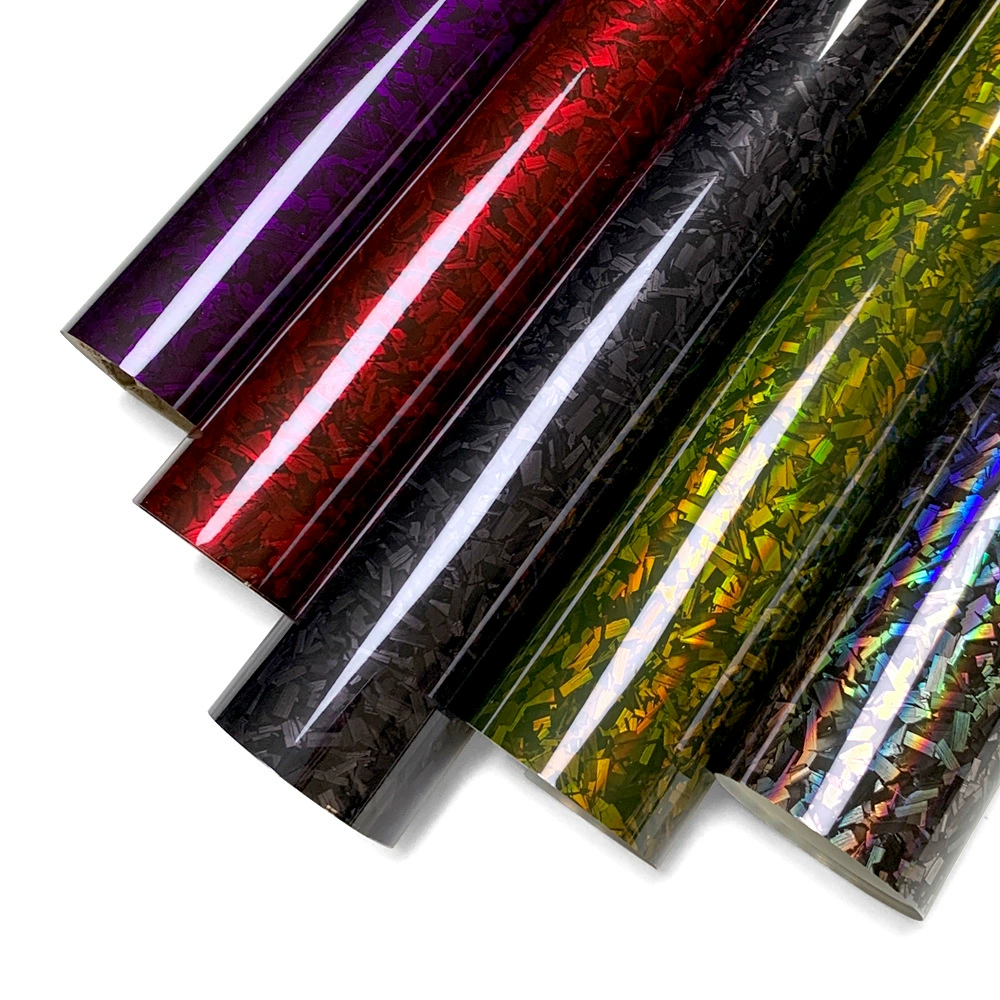 Пленка для оклейки автомобилей из кованого углеродного волокна PET, пленка с эффектом изменения цвета, глянцевая и матовая отделка салона, наклейка на зеркало заднего вида, наклейка на багажник мотоцикла