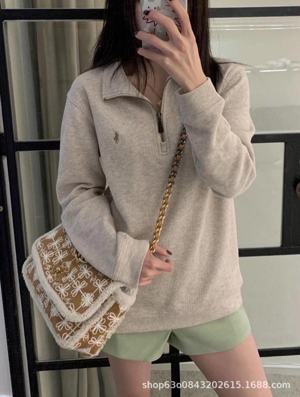 原厂高品质Ralph@拉夫刺绣小马标半拉链立领卫衣男女款纯棉上衣|undefined